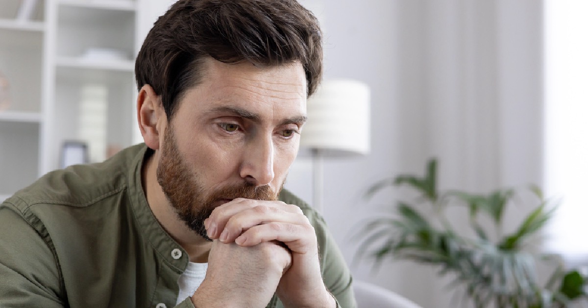 Man sitting and thinking 