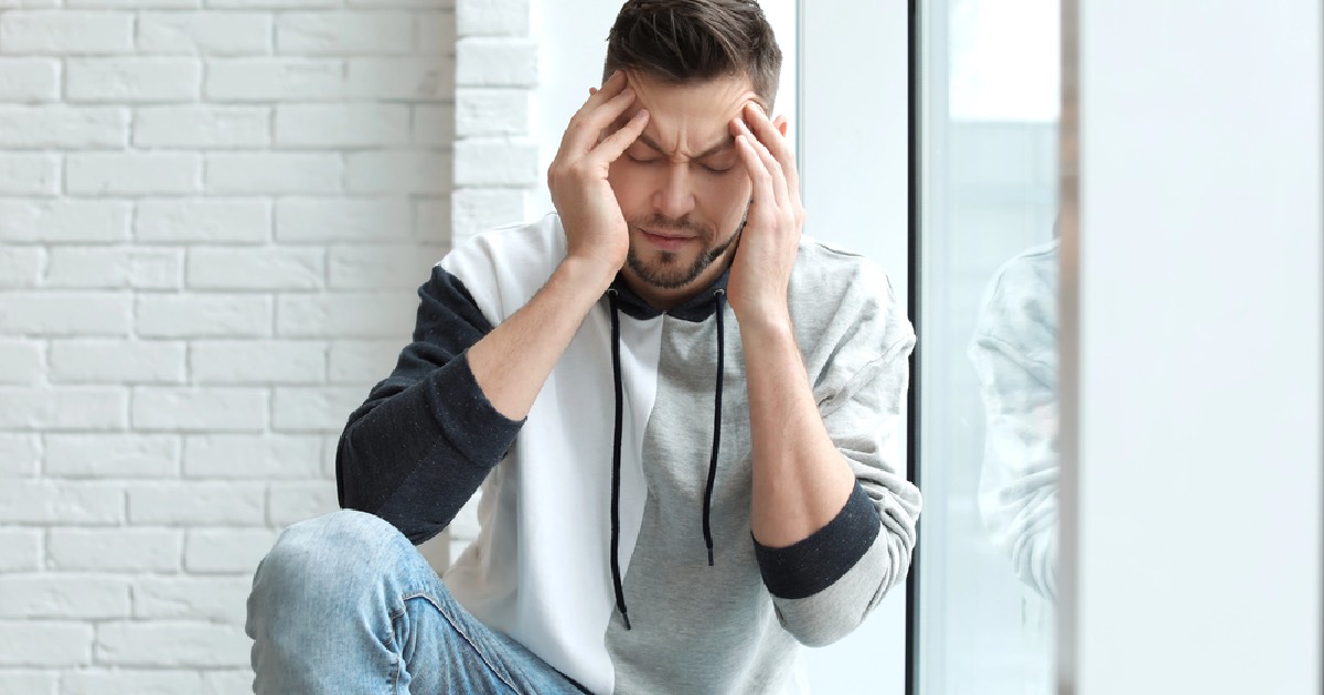 Man having a bad headache