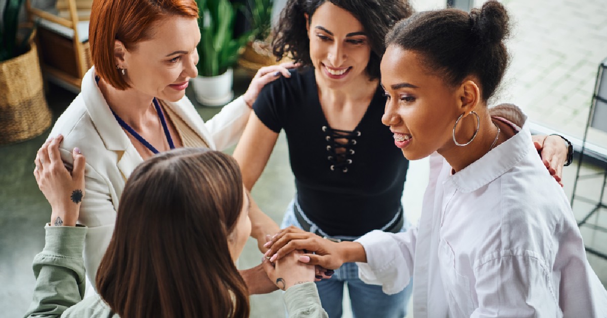 Group of women supporting each other