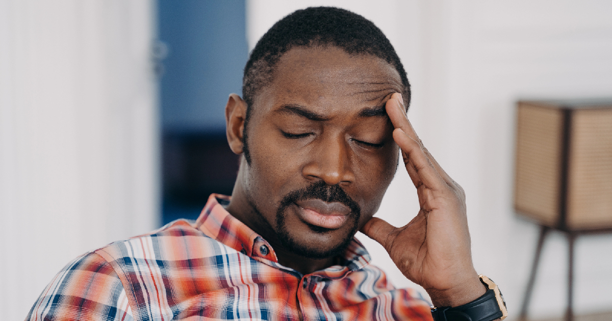 African American male with headache 