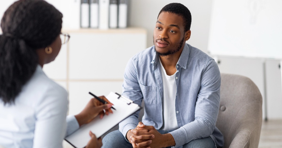 Man having counseling session