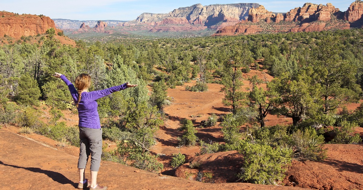Woman visiting Sedona Arizona